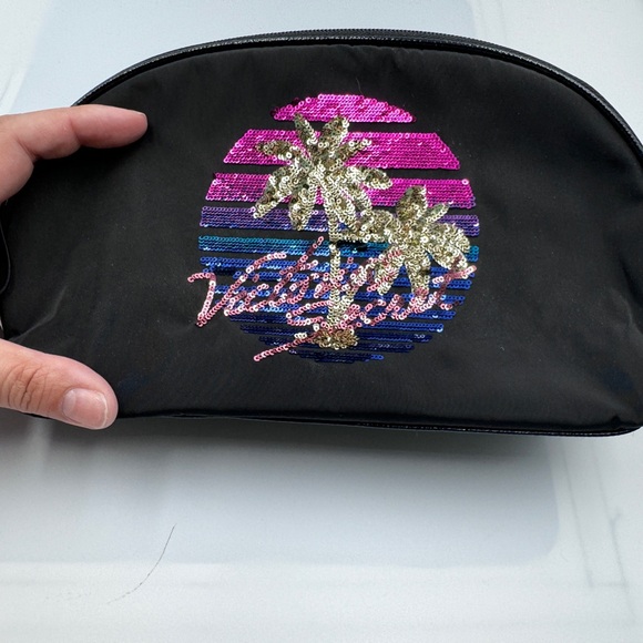 Lot of 3 Victoria's Secret Makeup Bags Cosmetic Sequin Beach - Picture 4 of 6